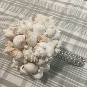 Seashell wedding bouquet pearls rhinestones 5lbs